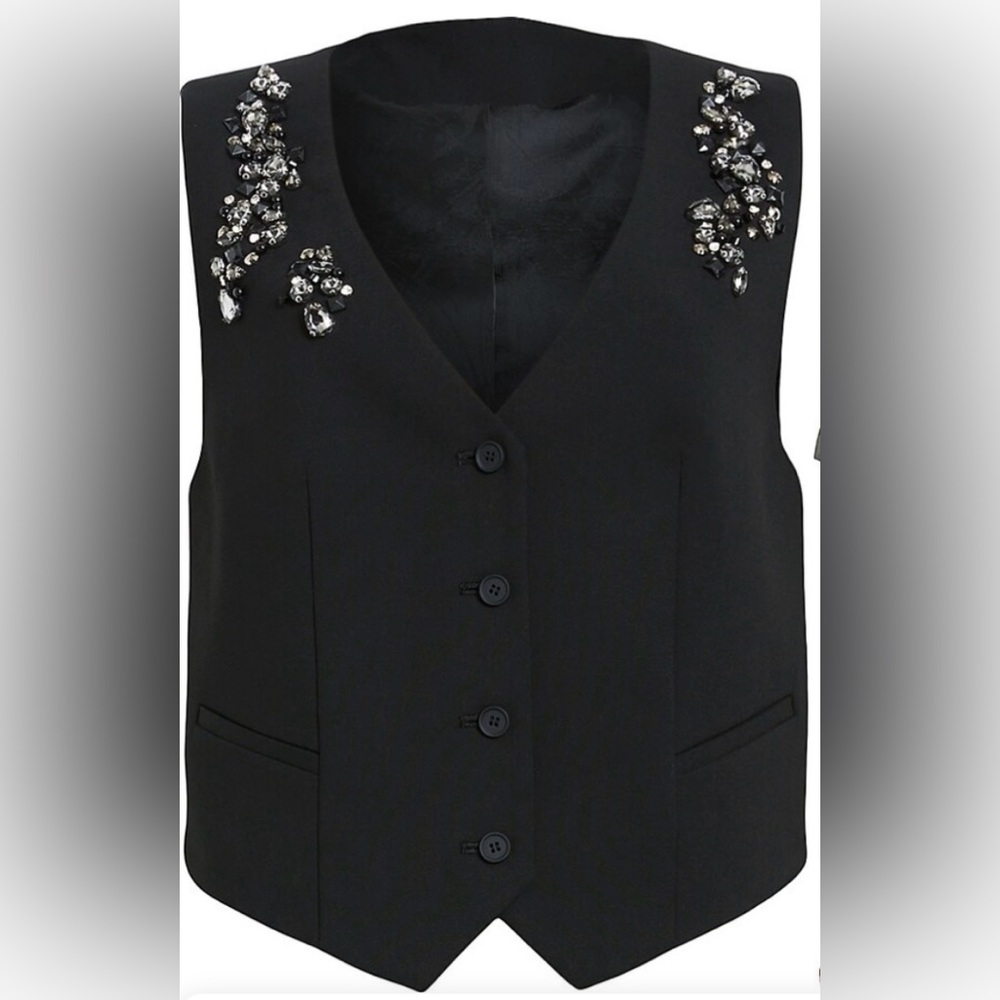 NWT-ALL SAINTS ATLAS Embellished Waistcoat/Vest-Size 6